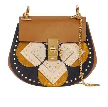 Medium Patchwork Drew, &pound;450, Handbags, Brown/Cream, Leather, Front view